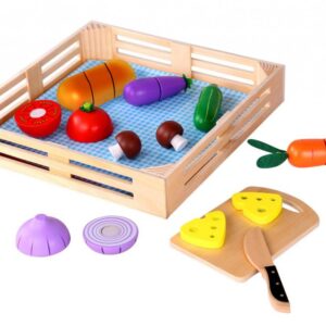 Tooky Toy - Ξύλινα λαχανικά με ξύλο κοπής και δίσκο
