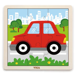 Viga - Ξύλινο Παζλ 9 κομματιών "Αυτοκίνητο"