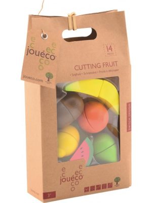 Joueco - Ξύλινα φρούτα με μαχαιράκι και δίσκο κοπής