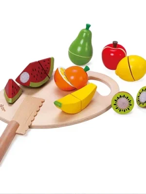 Classic World - Ξύλινα φρούτα με μαχαιράκι και δίσκο κοπής