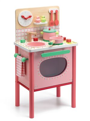 Djeco - Ξύλινη παιδική κουζίνα "Ροζ"