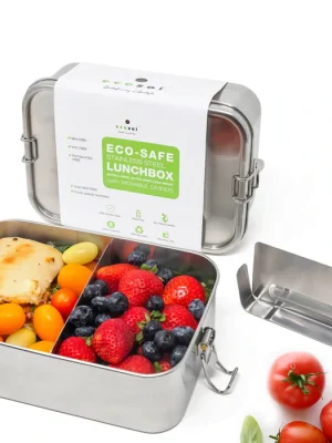 Ecozoi - XLarge Lunch Box Inox με Χώρισμα που Μετακινείται