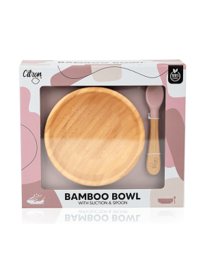 Citron - Bamboo bowl με βεντούζα και κουτάλι "Blush Pink"