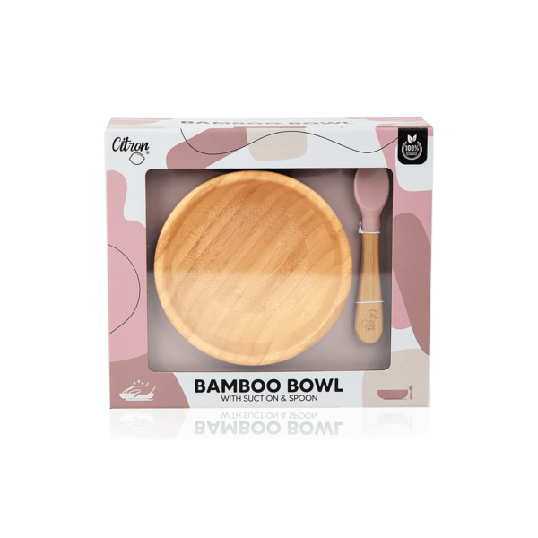 Citron - Bamboo bowl με βεντούζα και κουτάλι "Blush Pink"
