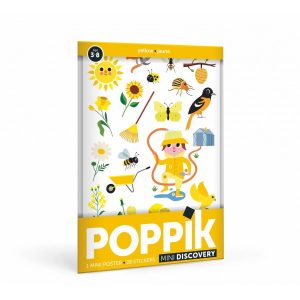 Poppik - Μίνι πόστερ με 24 αυτοκόλλητα "Κίτρινο"